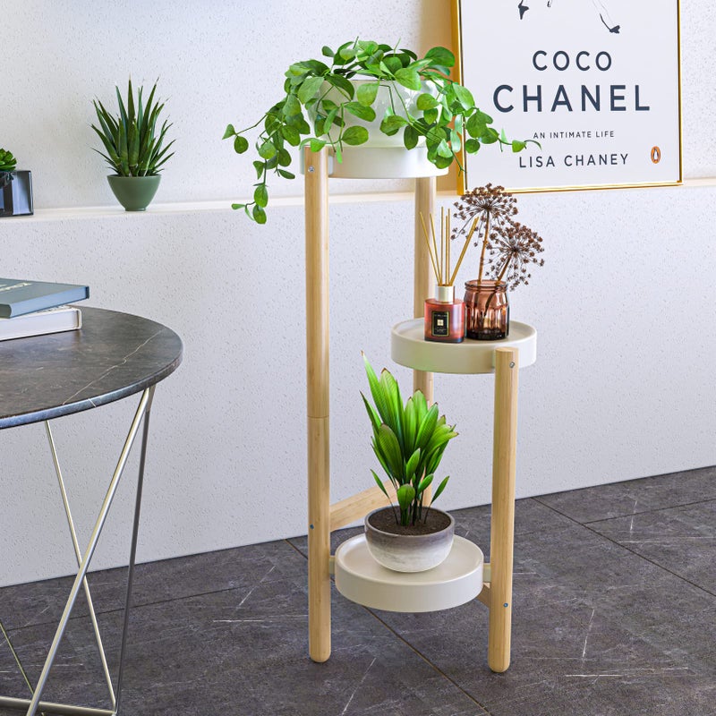 Wisuce Bamboo Plant Stands Indoor, 3 Tier Plant Stand Tall Corner Plant Stand Holder & Plant Display Rack for Outdoor Garden Indoor Home (3 Tier -1) - Image 5